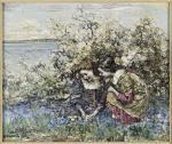 Gathering Wild Flowers, Brighouse Bay Oil Painting by Edward Atkinson Hornel