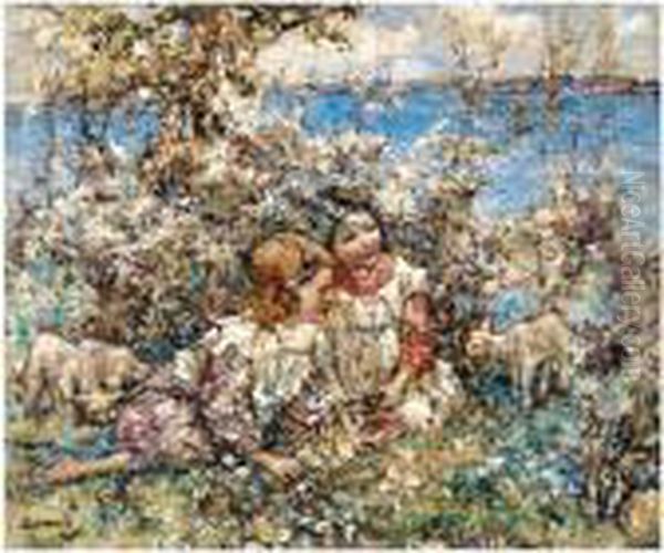 Springtime Oil Painting by Edward Atkinson Hornel