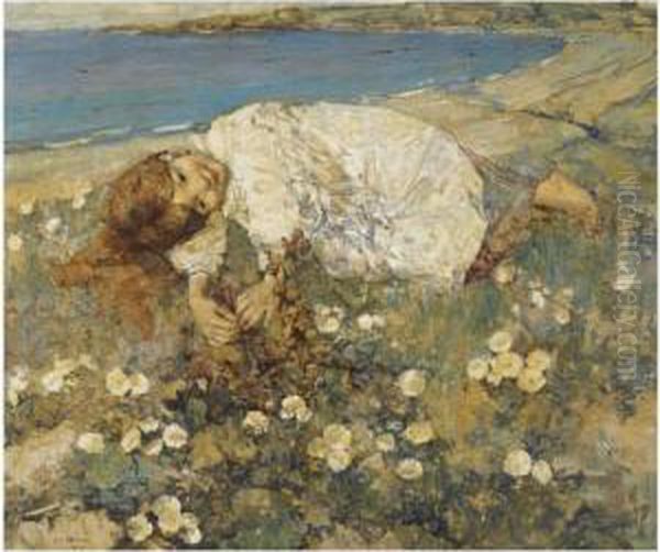 Reverie Oil Painting by Edward Atkinson Hornel