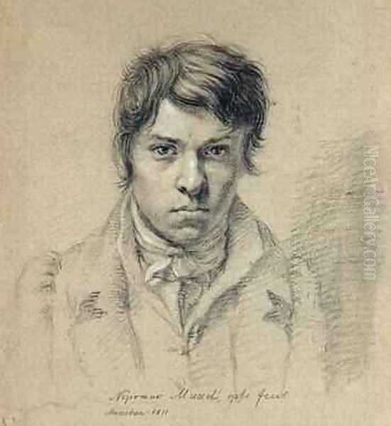 Self Portrait 1811 Oil Painting by Johann Nepomuk Muxel