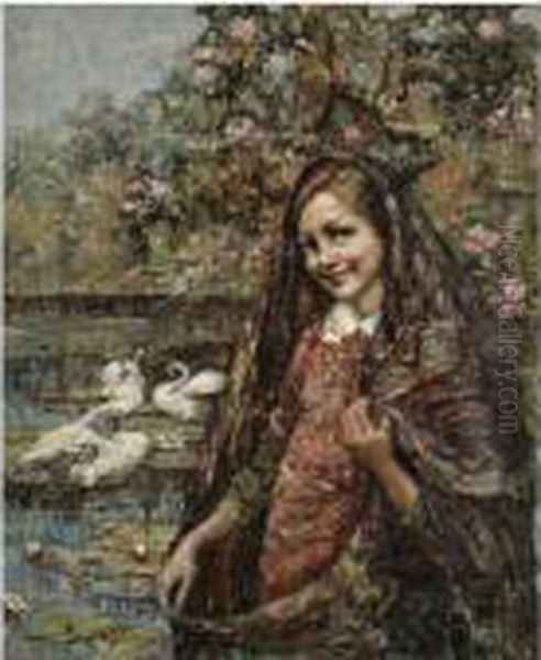 The Lily Pond Oil Painting by Edward Atkinson Hornel