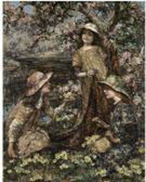 Spring Time Oil Painting by Edward Atkinson Hornel