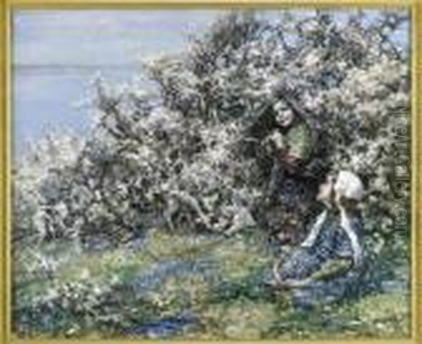 Blossom-time Oil Painting by Edward Atkinson Hornel