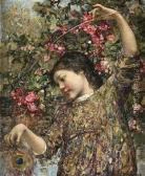 The Peacock Feather Oil Painting by Edward Atkinson Hornel