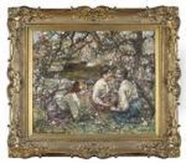 The Bird's Nest Oil Painting by Edward Atkinson Hornel