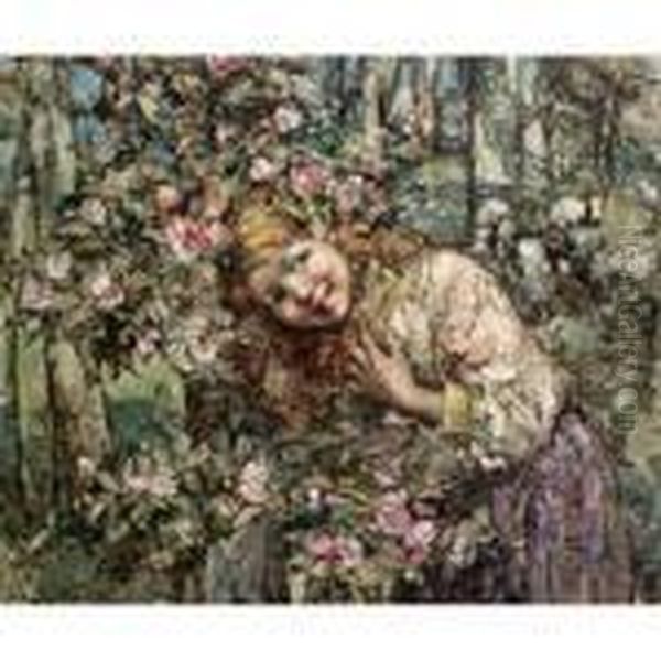 Springtime Oil Painting by Edward Atkinson Hornel