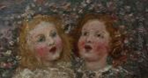 Two Girls Singing. Oil Painting by Edward Atkinson Hornel