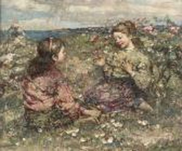 Wild Roses Oil Painting by Edward Atkinson Hornel