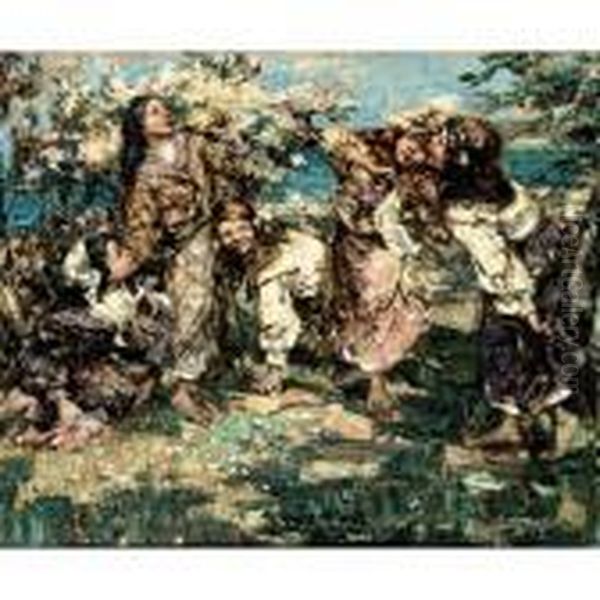 The Butterfly Oil Painting by Edward Atkinson Hornel