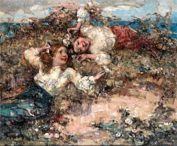 Anemones Oil Painting by Edward Atkinson Hornel