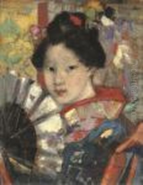 Geisha Girl Oil Painting by Edward Atkinson Hornel