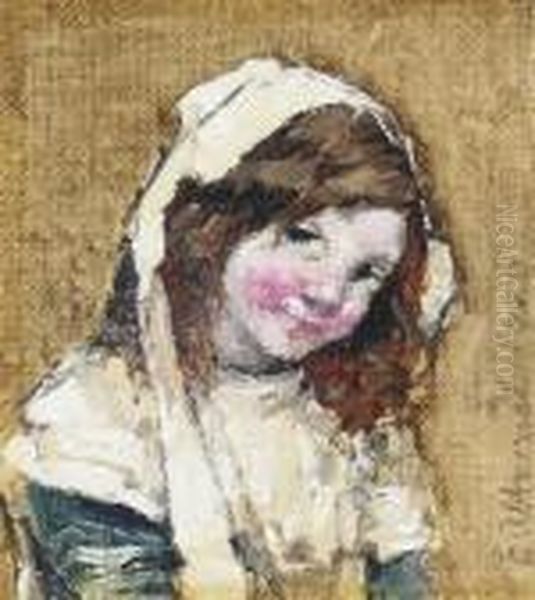 Study Of A Young Girl Oil Painting by Edward Atkinson Hornel