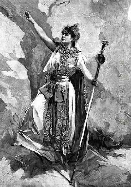 Marie Delna in her debut role as Didon in Les Troyens Oil Painting by Marold, Ludek or Ludwig