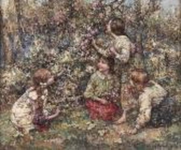 Picking Blossom Oil Painting by Edward Atkinson Hornel