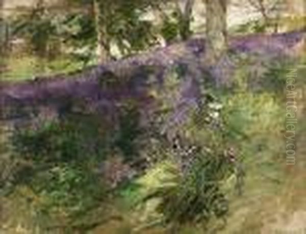 The Bluebell Wood Oil Painting by Edward Atkinson Hornel