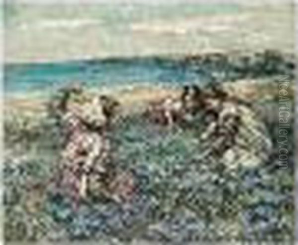 Midst The Fairy Flax Oil Painting by Edward Atkinson Hornel