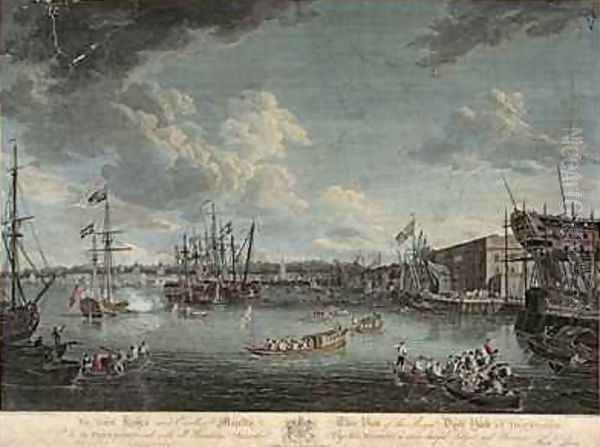 View of the Royal Dock Yard at Deptford engraved by William Woollett Oil Painting by Mortimer, J. H. & Paton, Richard