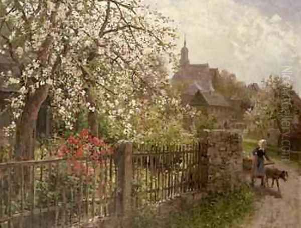 Apple Blossom Oil Painting by Alfred Muhlig