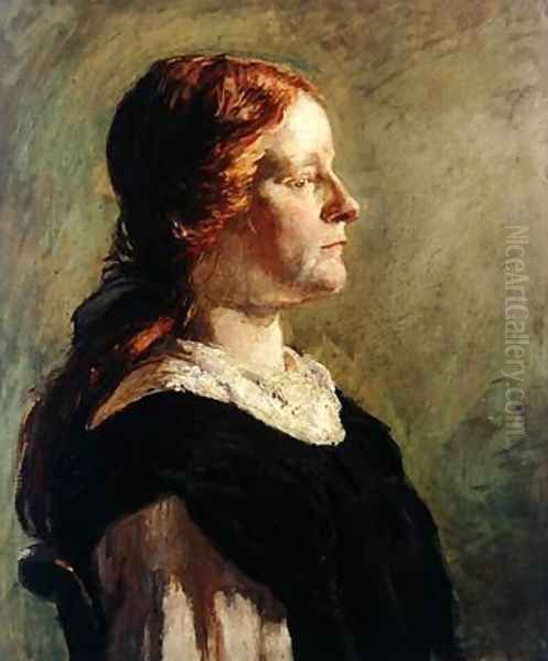 Portrait of a Girl with Red Hair 1908 Oil Painting by Donald Graeme MacLaren