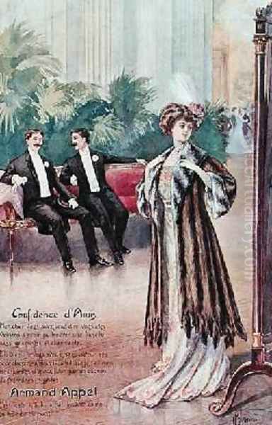 Advertisement for Armand Appel French fur shop 1908 Oil Painting by L. Menetrier