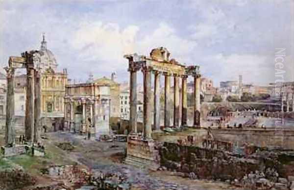 The Forum Rome 1878 Oil Painting by Vincenzo Marchi