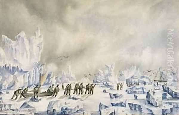 The farthest point north reached by the British Arctic Expedition led by Sir George Stronge Nares in 1875-76 Oil Painting by Albert Hastings Markham