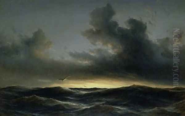 Marine Solitude 1852 Oil Painting by Anton Melbye