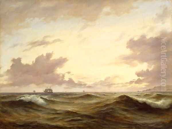 Seascape Oil Painting by Anton Melbye