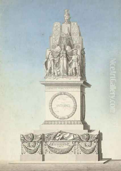 Design for a victory monument commemorating the dead of the French Republican Wars Oil Painting by Jean Guillaume Moitte