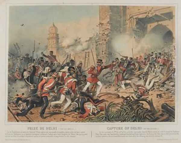 Capture of Delhi Oil Painting by Rene de Moraine