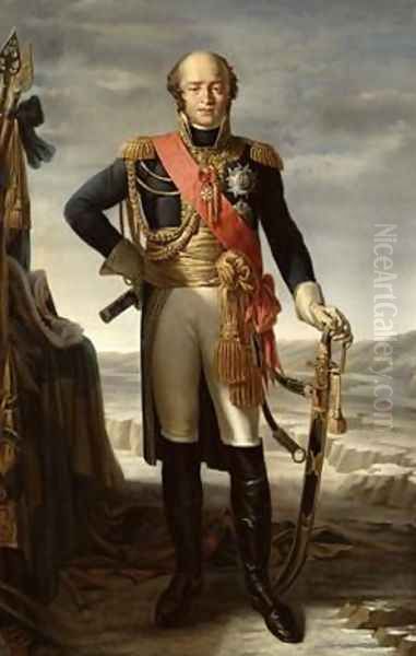 Portrait of Louis Nicolas Davout 1770-1823 Prince of Eckmuhl 1852 Oil Painting by Tito Marzocchi de Belluci