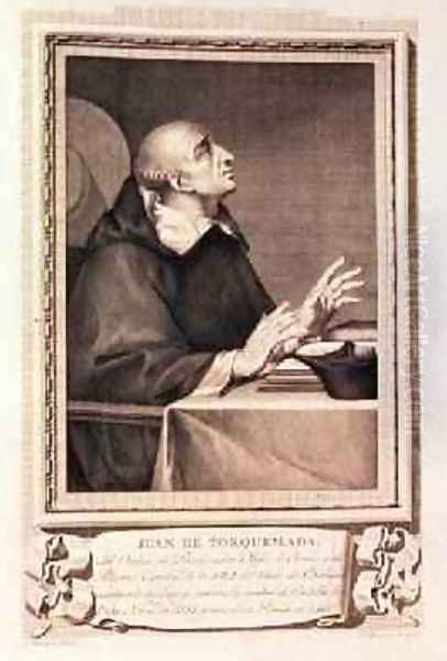 Juan de Torquemada 1388-1468 Praying from a collection of Famous Men Oil Painting by Maea, Jose