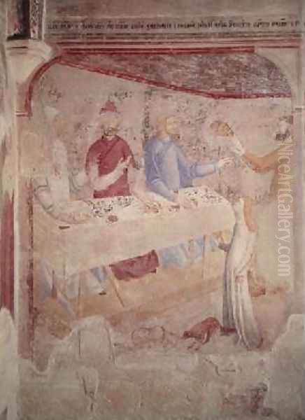 Herods Feast scene from The Life of St John the Baptist Cycle in the Chapel of St Jean 1346-48 Oil Painting by di Giovanetto da Viterbo Matteo