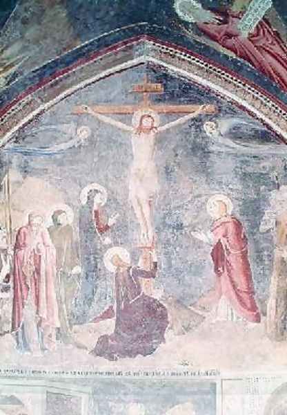 The Crucifixion detail from the centre from the chapel of St John 1347 Oil Painting by di Giovanetto da Viterbo Matteo