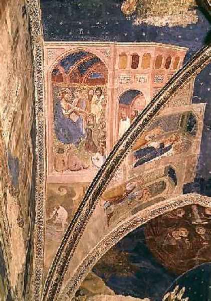 The Calling of St Martial a fisherman detail from the ceiling of the chapel of the Tinel with scenes from the life of St Martial 1344-45 Oil Painting by di Giovanetto da Viterbo Matteo