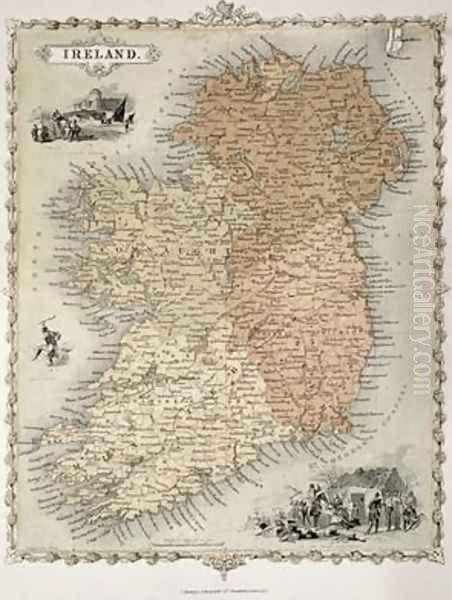 Map of Ireland Oil Painting by C. Montague