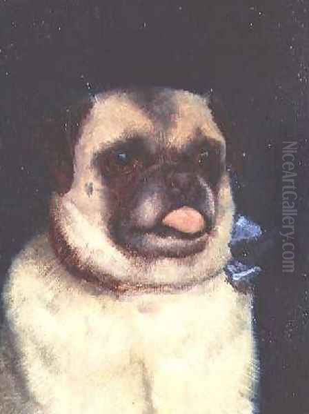 A Pug 1895 Oil Painting by Ernest Moore