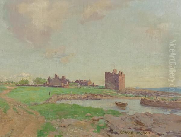 Portencross Castle Oil Painting by George Houston