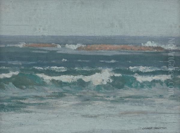 White Breakers, Ardrossan Oil Painting by George Houston