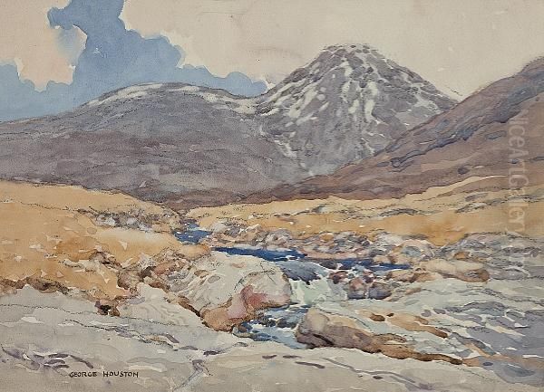 Mountain And Burn Oil Painting by George Houston