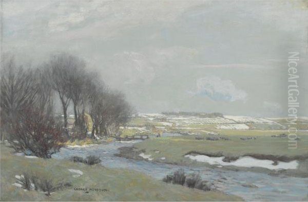 Winter Landscape, Ayrshire Oil Painting by George Houston