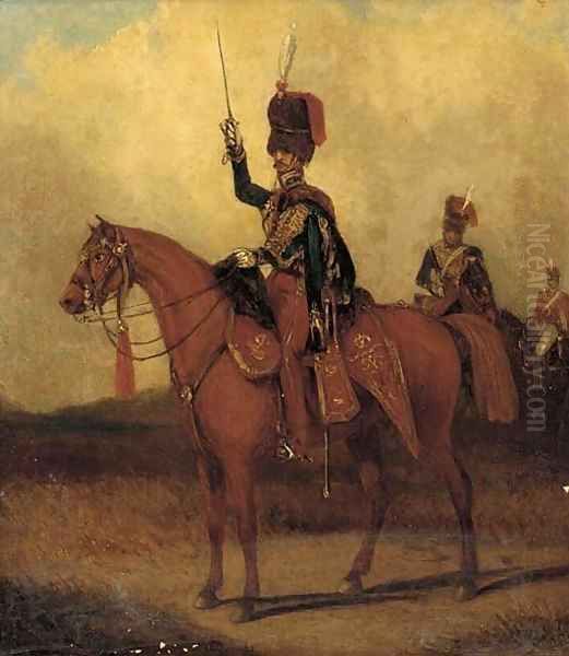 The 11th Prince Albert's Own Hussars, circa 1845 Oil Painting by Henry Martens