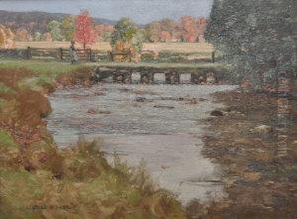 The Old Foot Bridge Oil Painting by George Houston