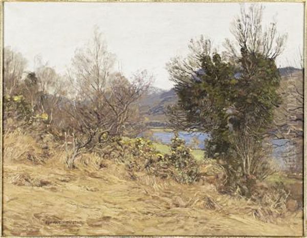 A Glimpse Of The Loch Oil Painting by George Houston