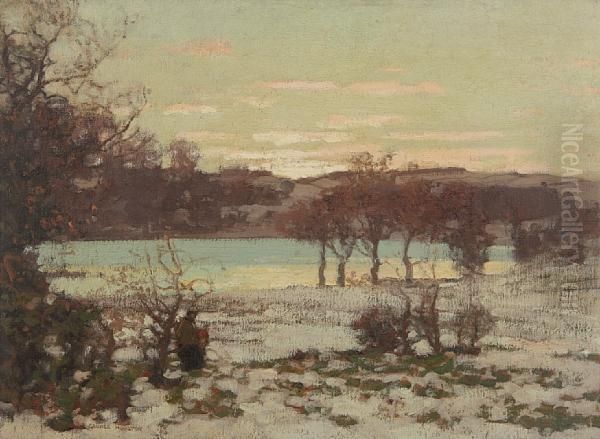 Winter Landscape Oil Painting by George Houston