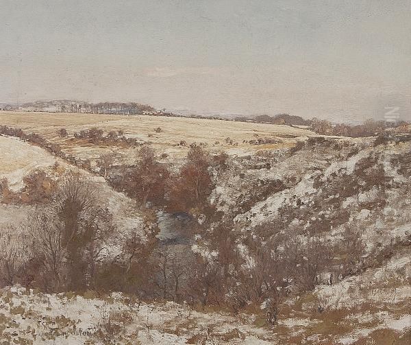 Spring Snow, Caaf Water, Ayrshire Oil Painting by George Houston