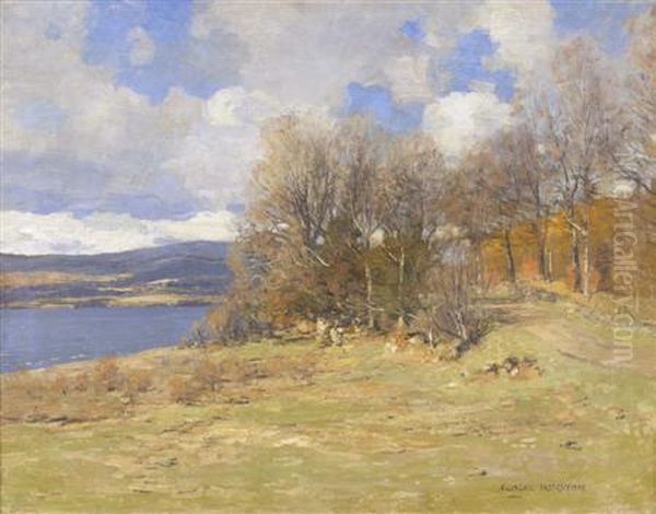 On The Banks Of The Loch Oil Painting by George Houston