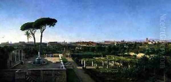 A View of Rome from the Aventine 1873 Oil Painting by Julius O. Montalant