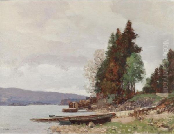 A View From The Shore, Loch Lynne Oil Painting by George Houston