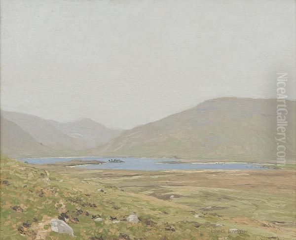 Summer Loch Scene Oil Painting by George Houston